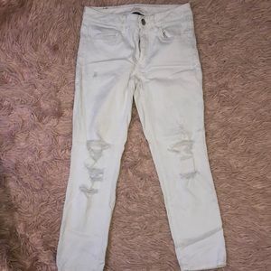 White ripped jeans